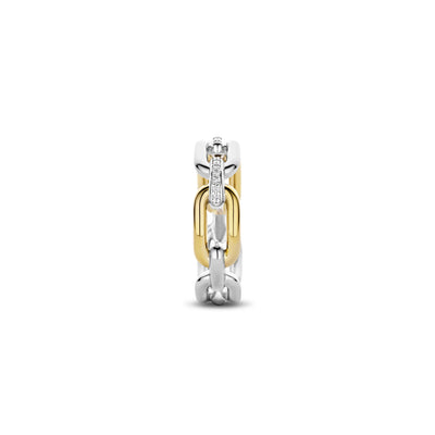 Ti Sento Gold Silver Cubic Zirconia Link Ring
