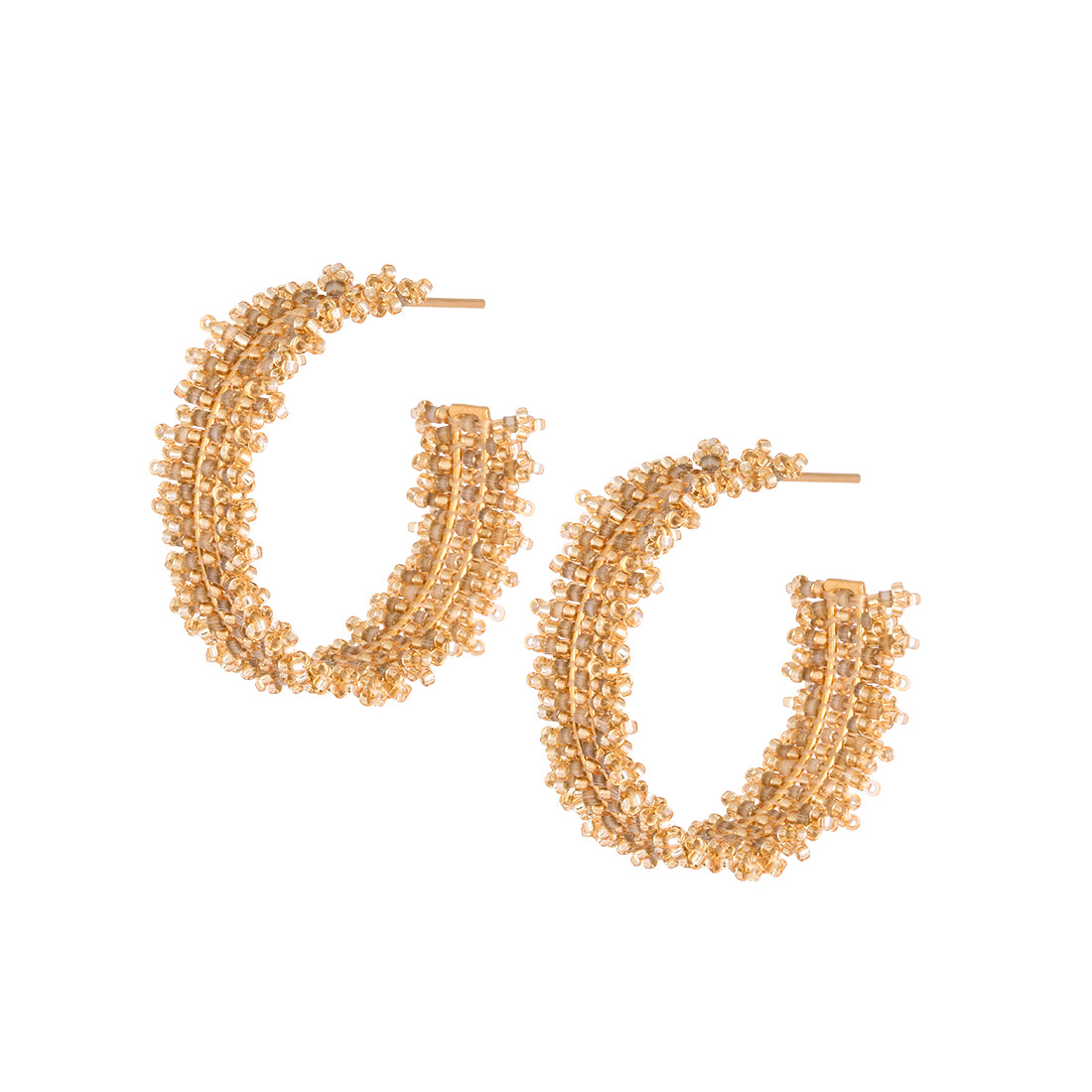 Mishky Boleros Gold Beaded Hoop Earrings
