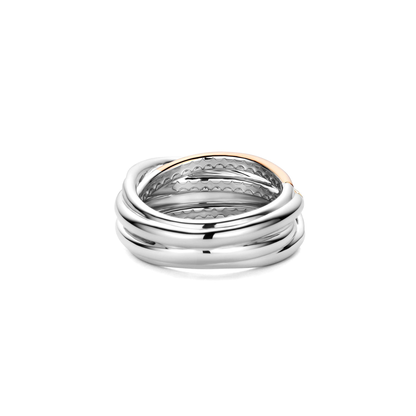 Ti Sento Intertwined Tricolour Bands Ring