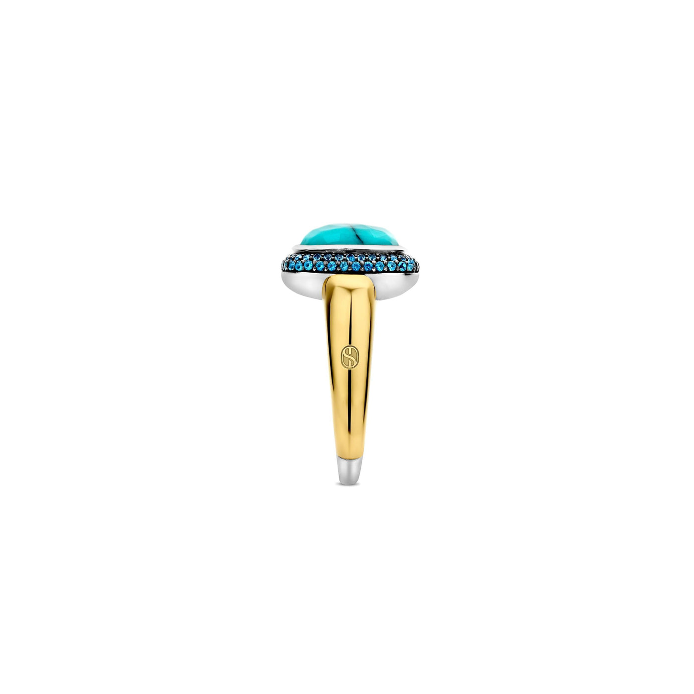 Ti Sento Gold Turquoise Cushion Ring - Rococo Jewellery