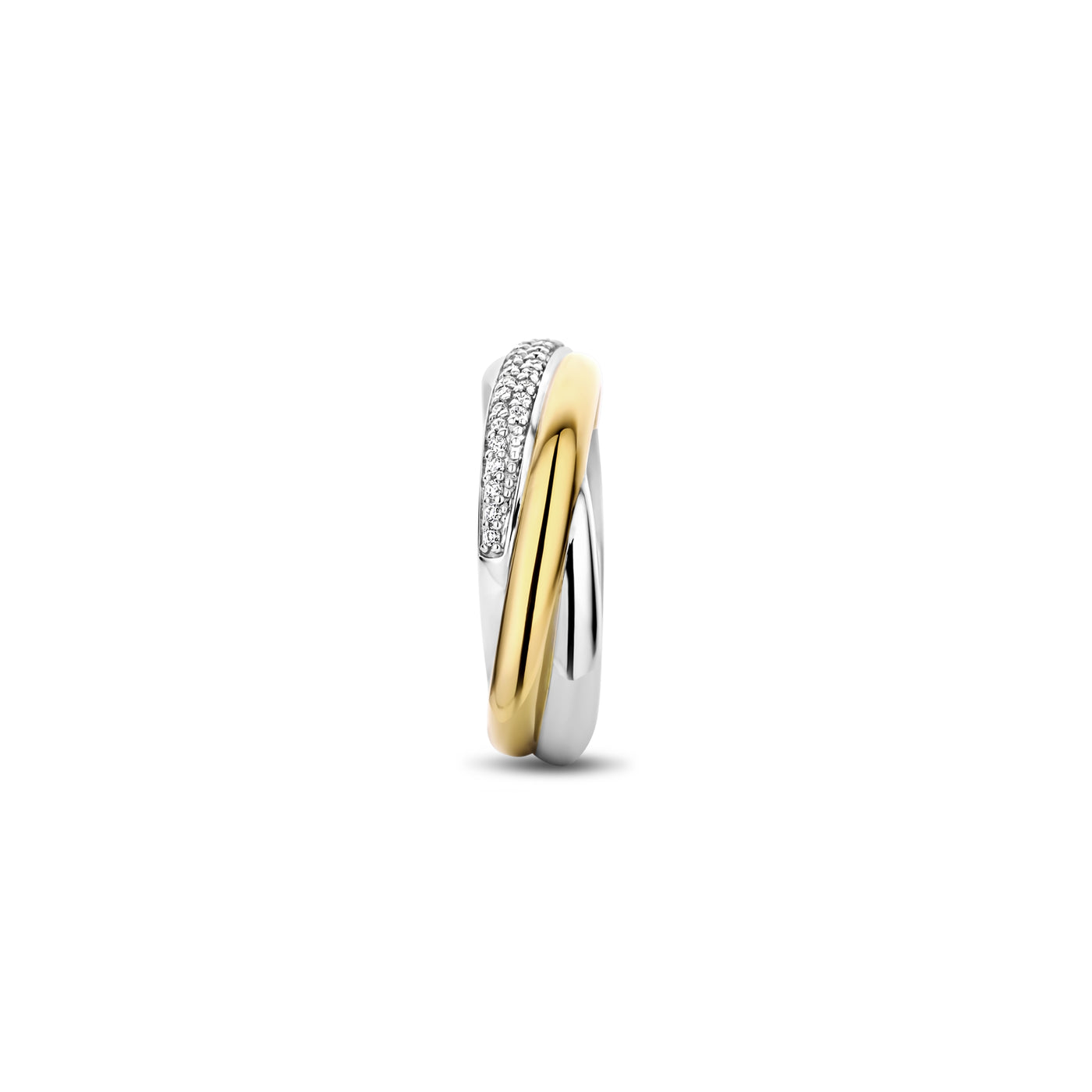 Ti Sento Gold Silver Cubic Zirconia Band Ring