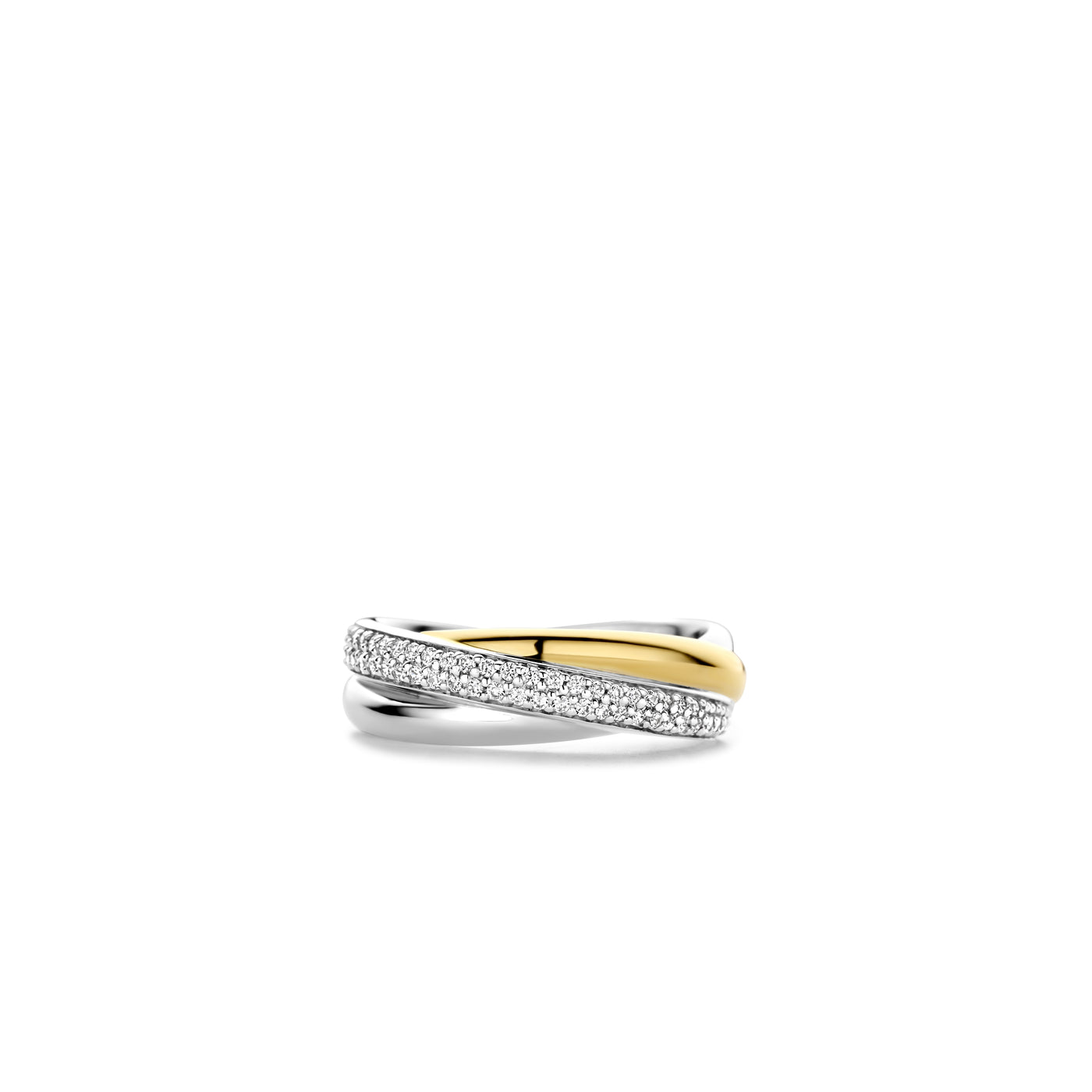 Ti Sento Gold Silver Cubic Zirconia Band Ring