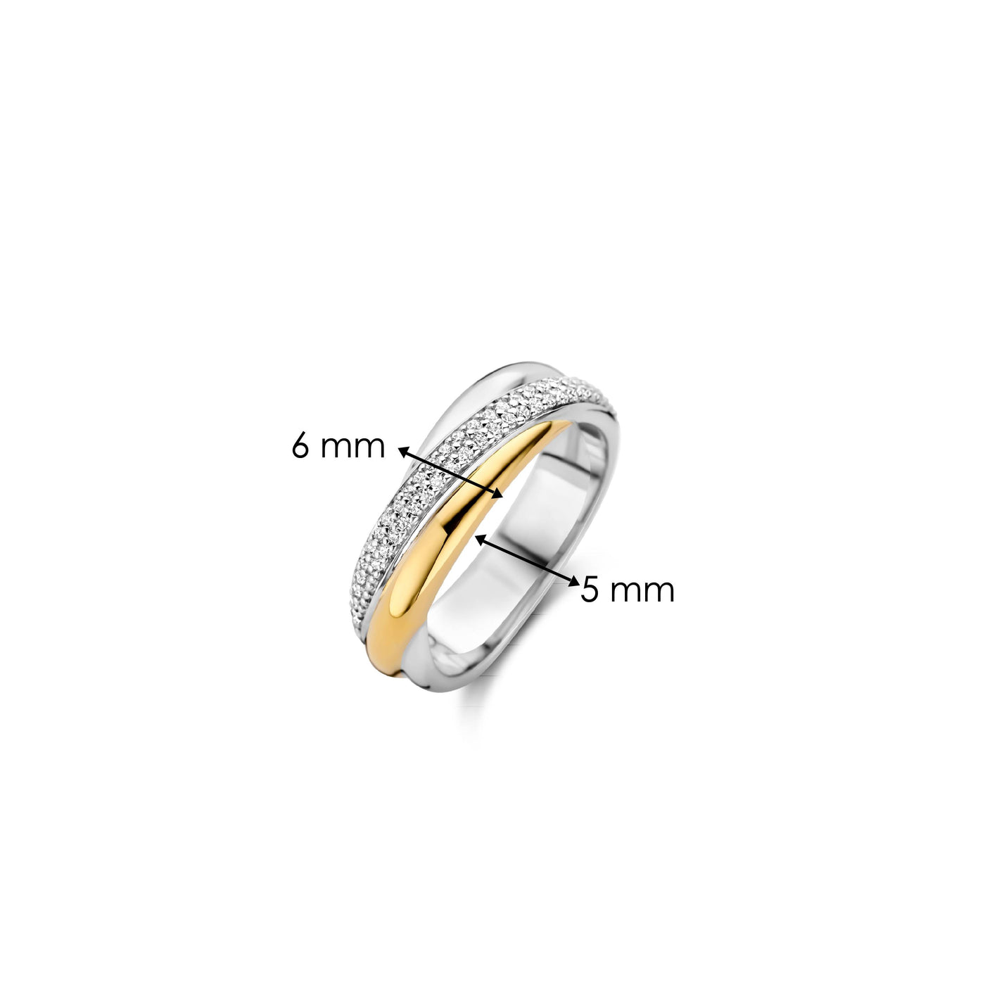 Ti Sento Gold Silver Cubic Zirconia Band Ring