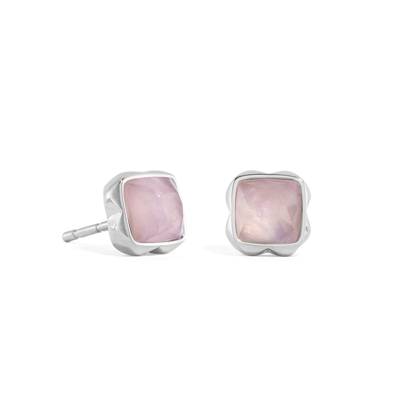 Coeur De Lion October Birthstone Rose Quartz Stud Earrings