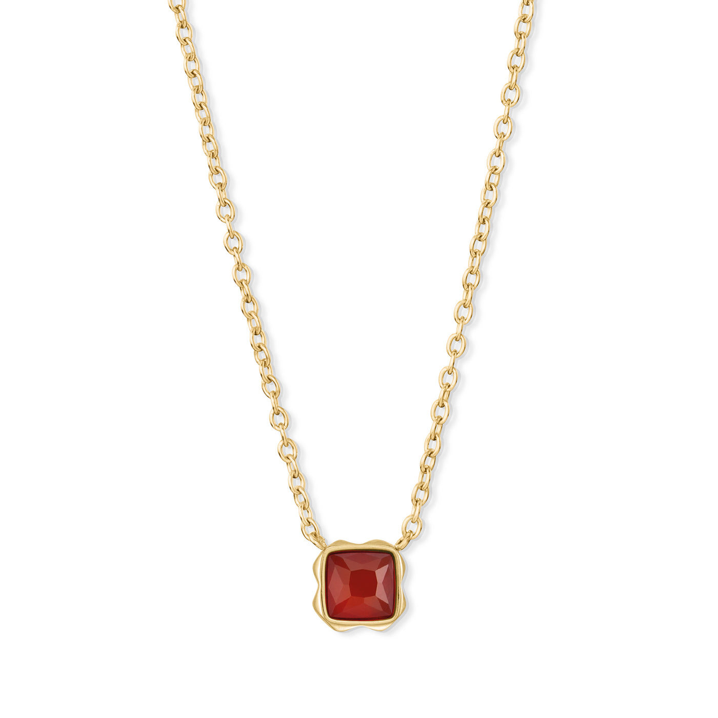 Coeur De Lion January Birthstone Gold Red Agate Necklace