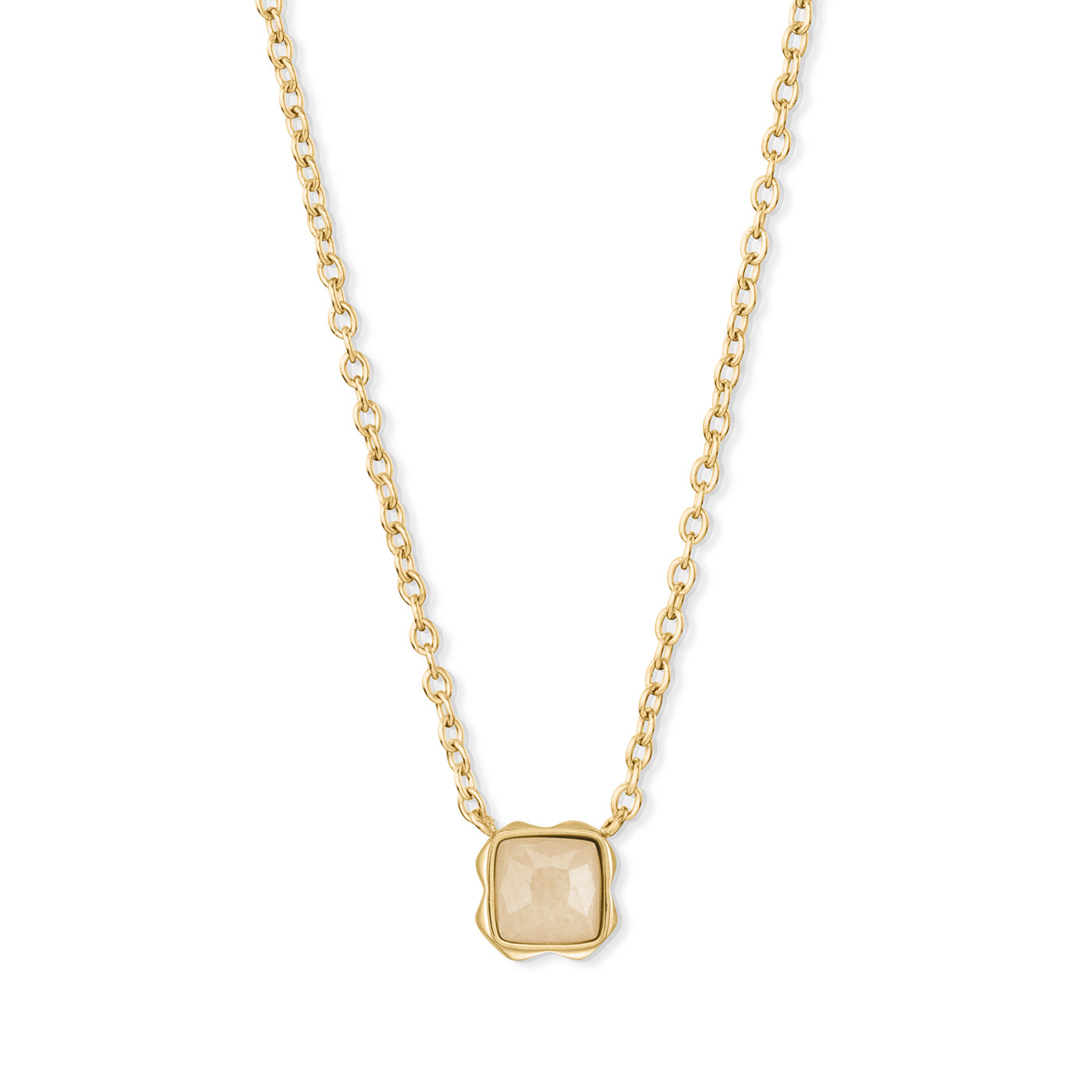 Coeur De Lion Gold June Birthstone Cream Jade Necklace