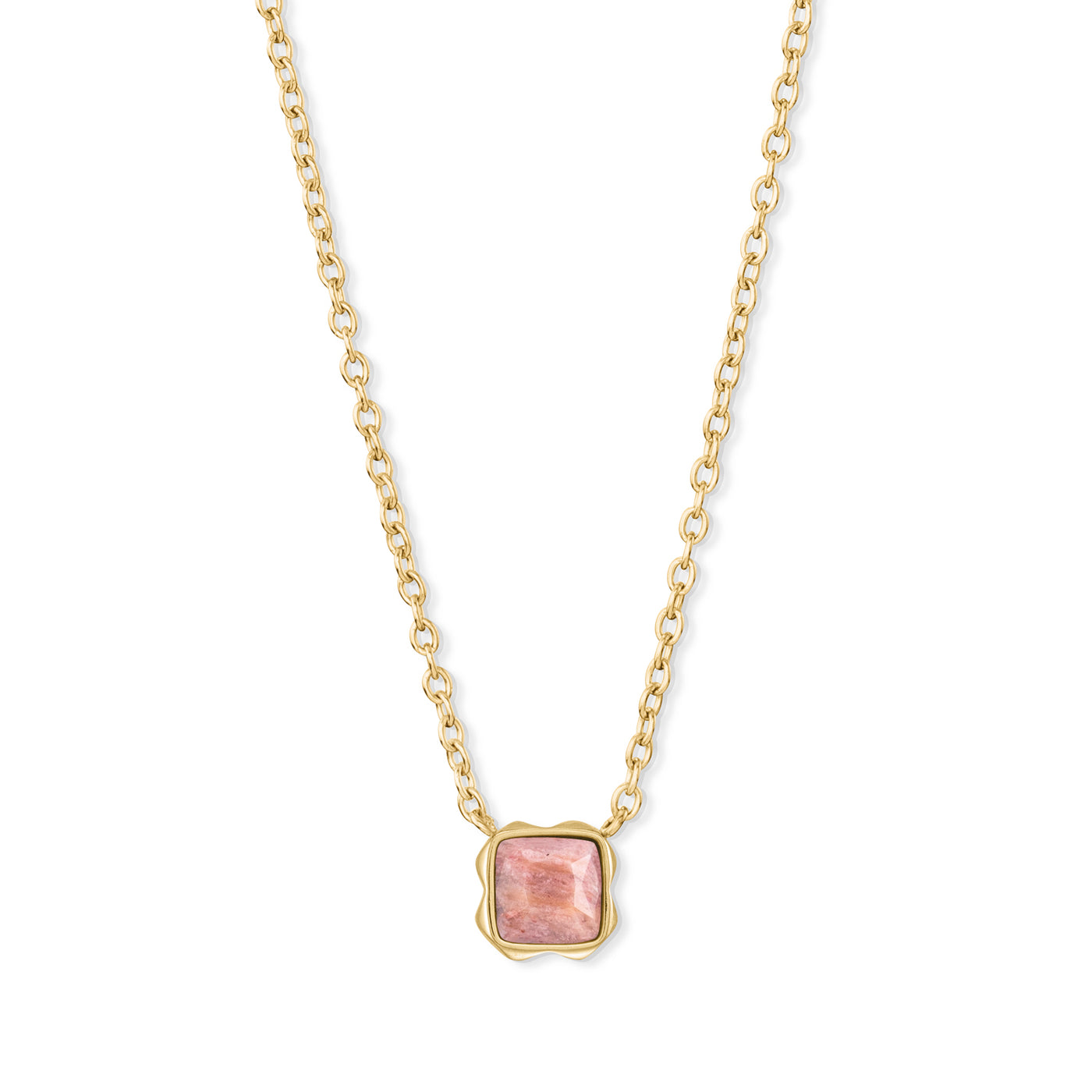 Coeur De Lion July Birthstone Gold Rhodochrosite Necklace