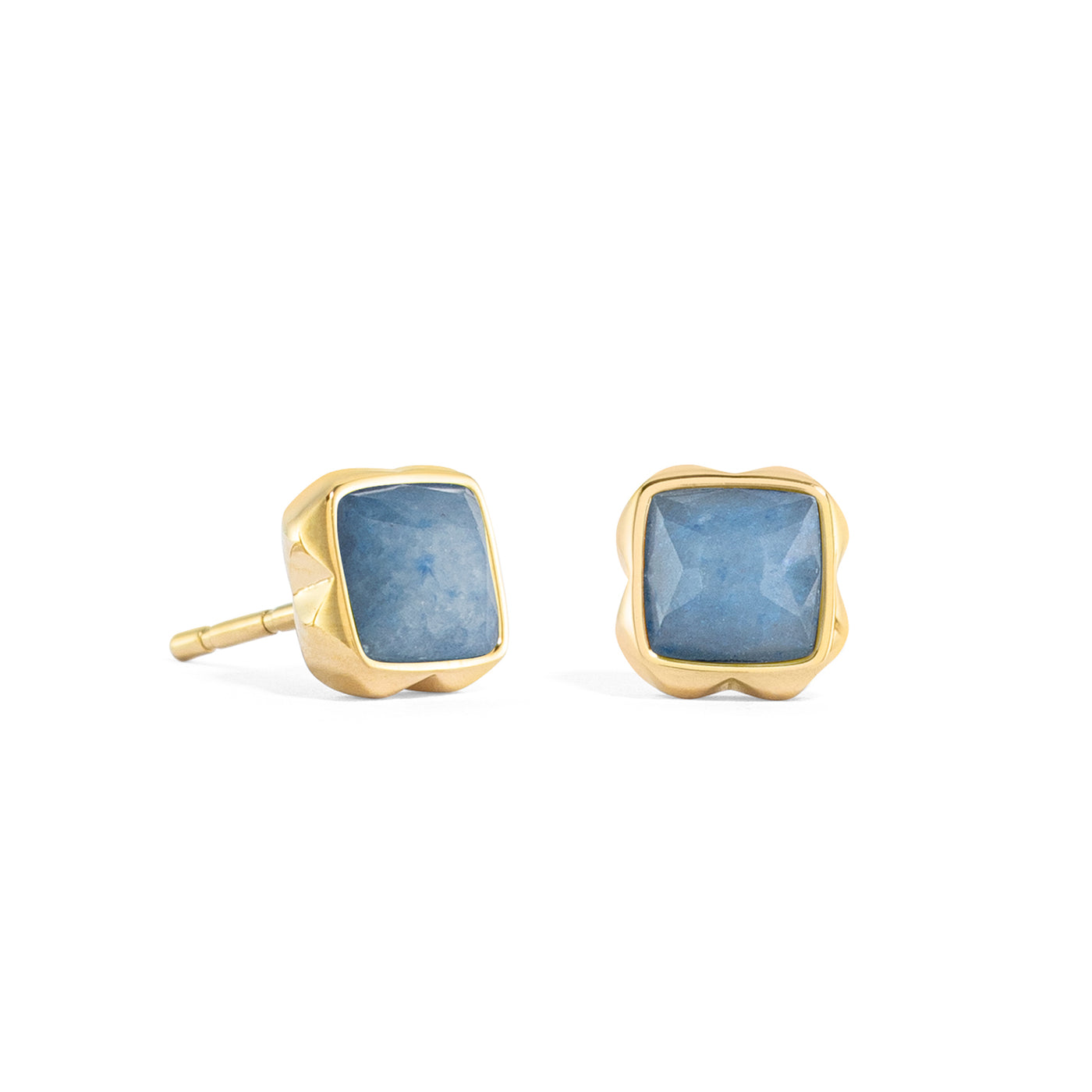 Coeur De Lion Gold March Birthstone Blue Aventurine Earrings