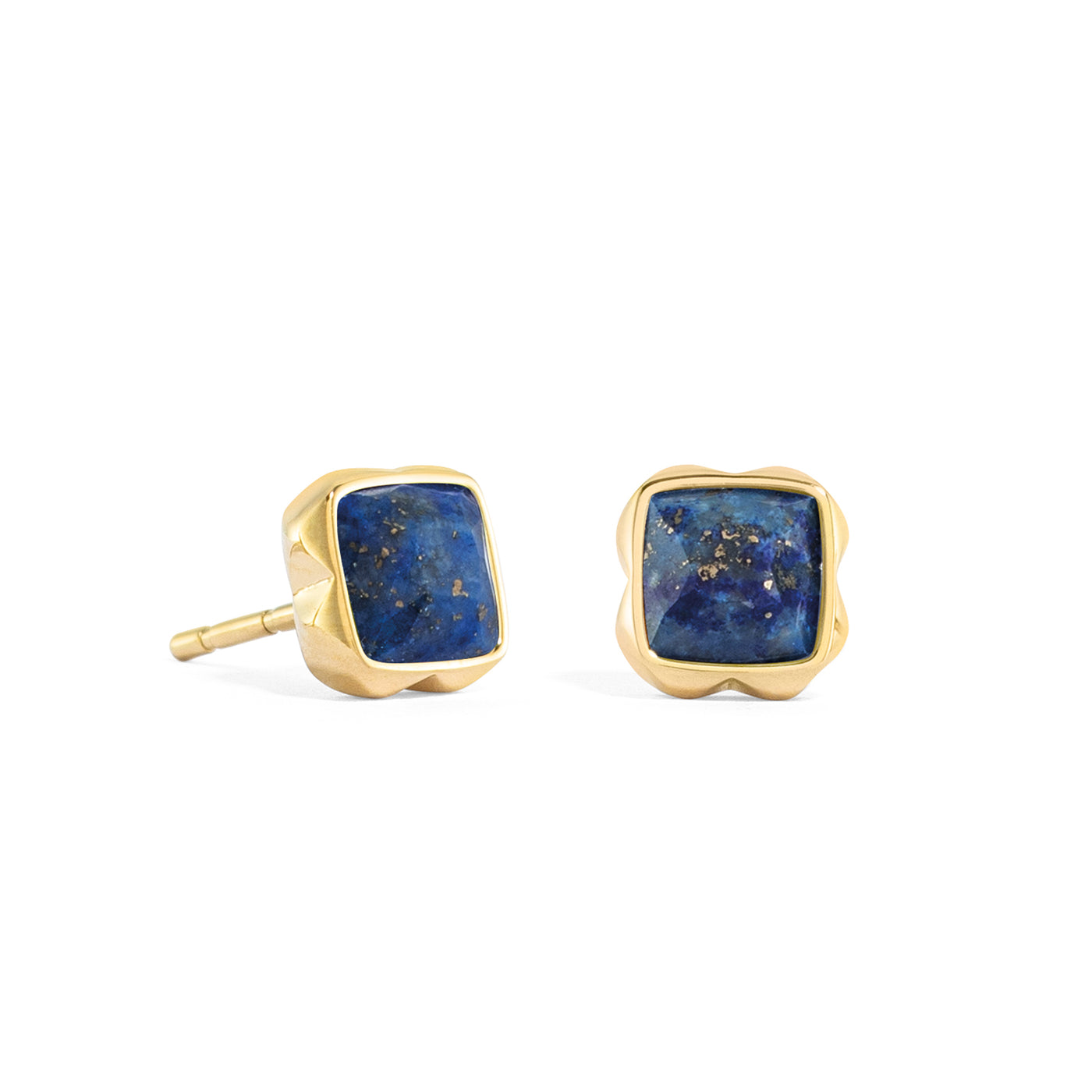 Coeur De Lion September Birthstone Gold Lapis Lazuli Stud Earrings