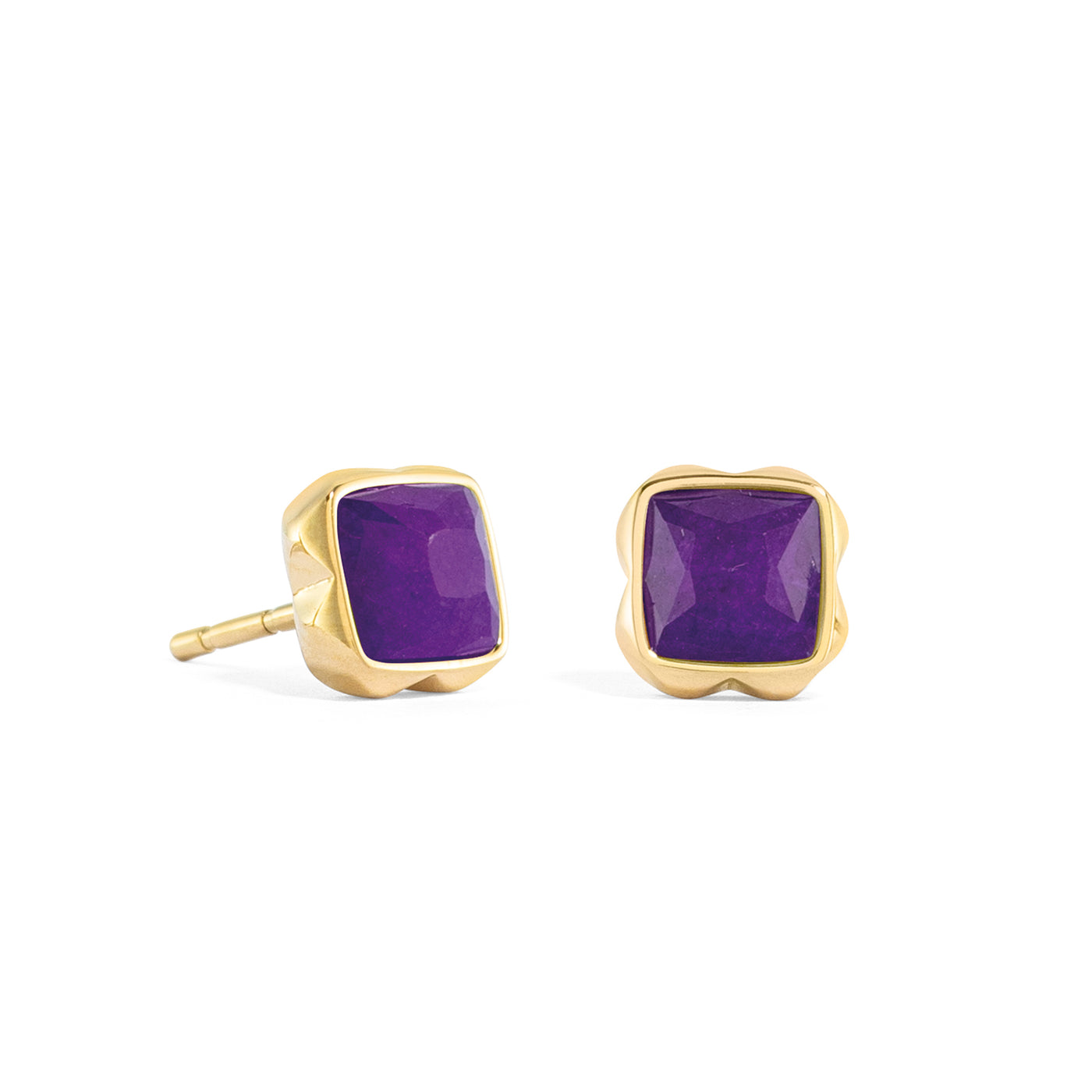 Coeur De Lion February Birthstone Gold Sugilite Stud Earrings