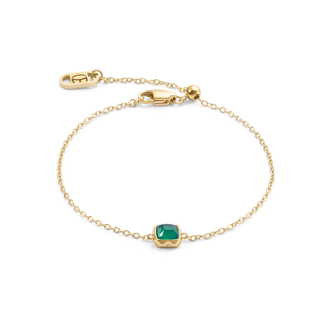 Coeur De Lion Gold May Birthstone Green Agate Bracelet