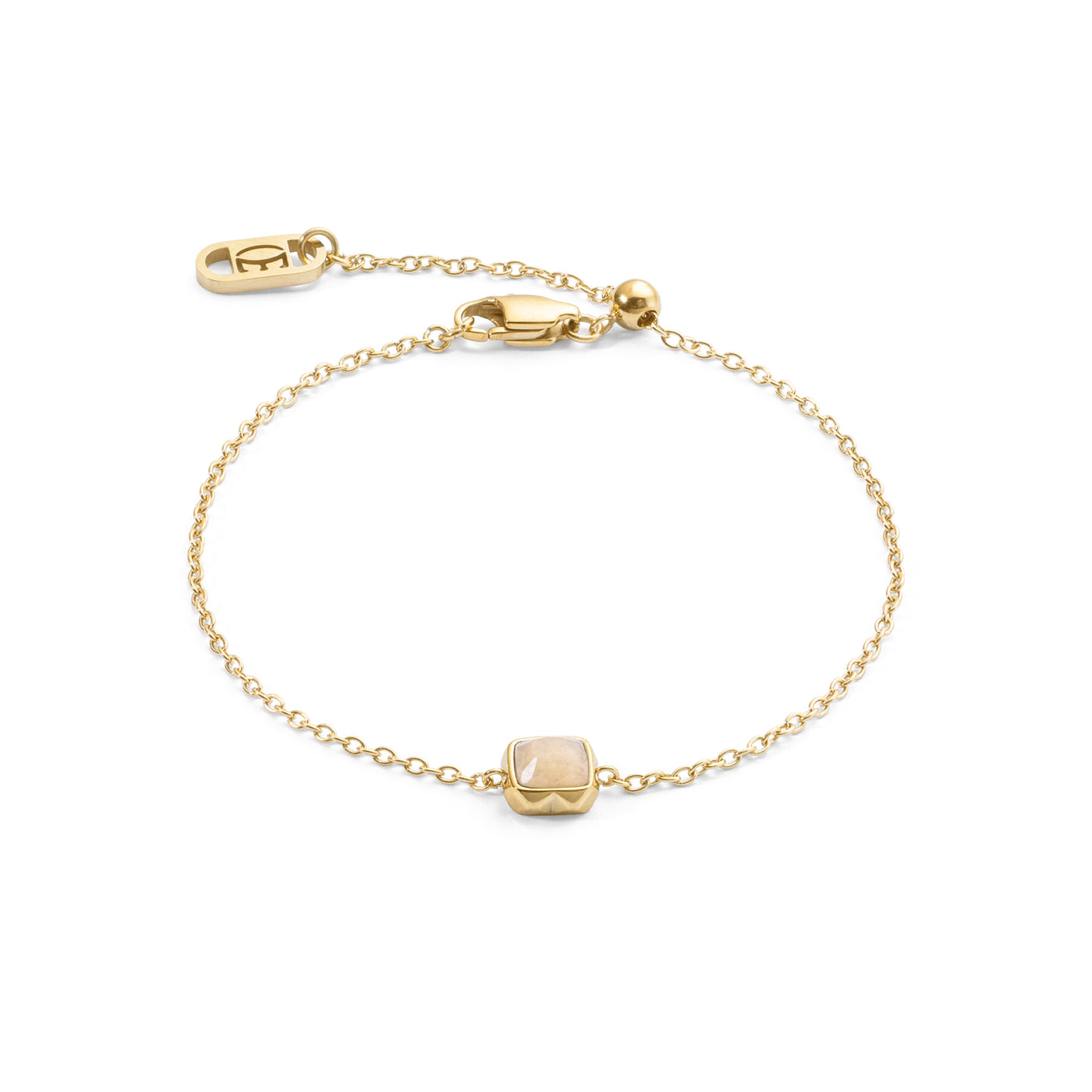 Coeur De Lion Gold June Birthstone Cream Jade Bracelet