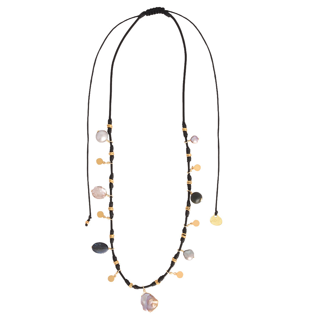 Mishky Black Gold Gemstone Necklace