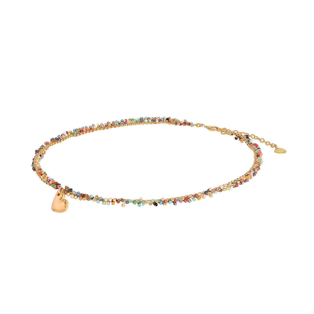 Mishky Flow Heart Multicolour Beaded Necklace