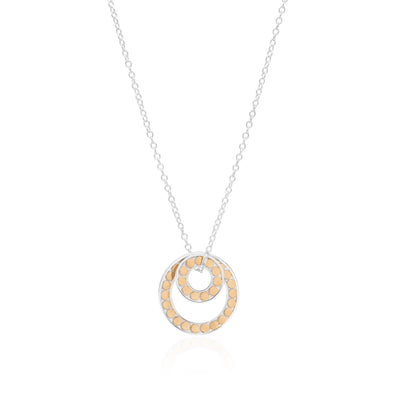 Anna Beck 18ct Gold Vermeil and Silver Classic Double Floating O Necklace - Rococo Jewellery