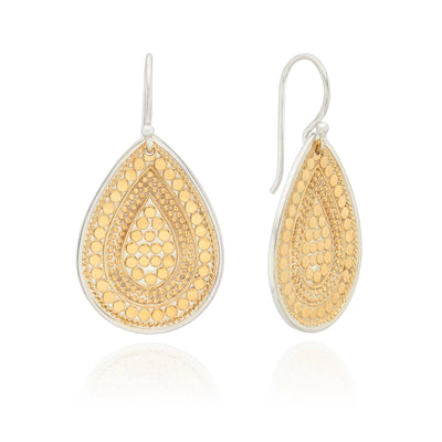 Anna Beck Gold Contrast Dotted Teardrop Earrings - Rococo Jewellery