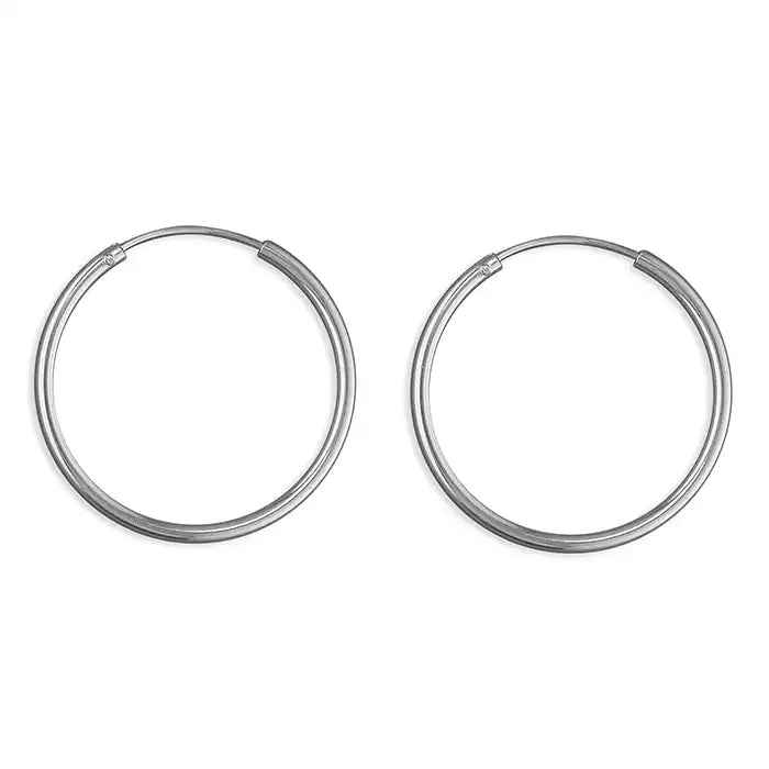 Sterling Silver Plain 2.5cm Sleeper Earrings