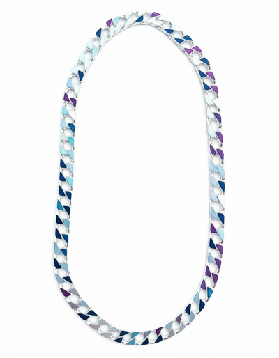 51cm Square Curb Chain Necklace - Sterling Silver