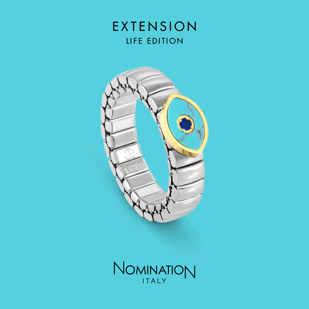 Nomination Steel Turquoise Eye of God Extension Ring