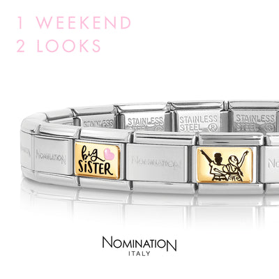 Nomination Classic 18ct Gold Big Sister Charm