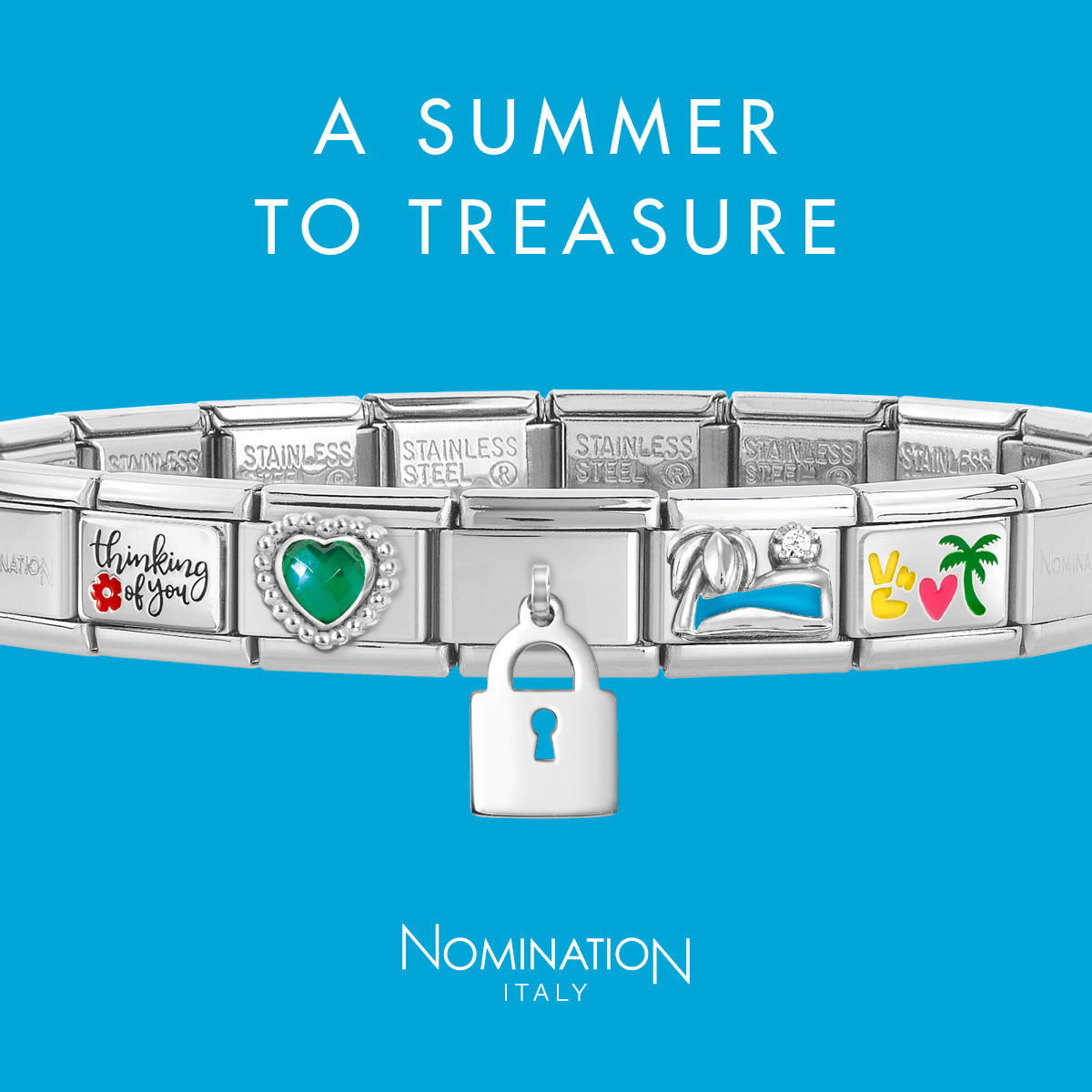 Nomination Classic Silver Peace Heart Palm Charm