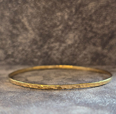 Yaron Morhaim Slim Gold Hammered Bangle - 14ct Rolled Gold