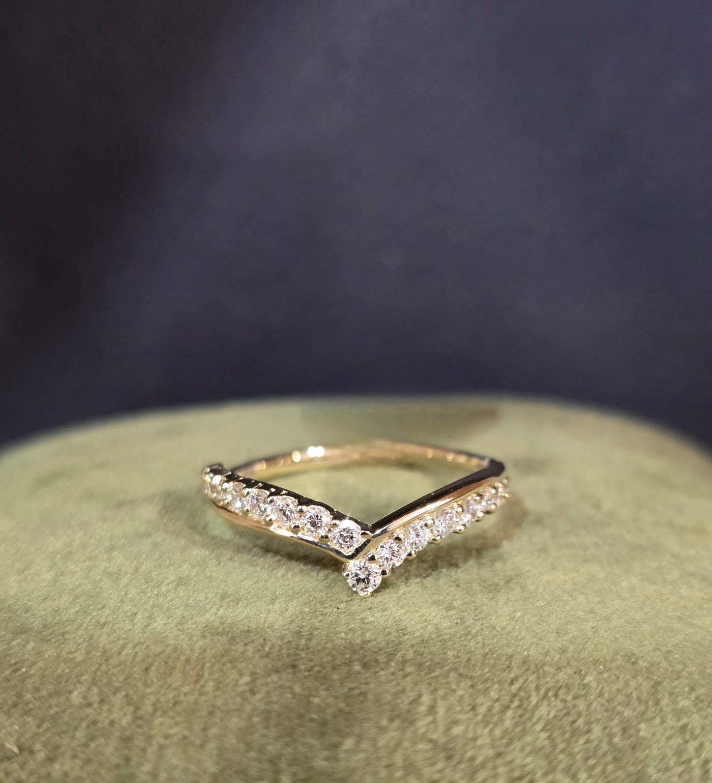 9ct Yellow Gold Wishbone Diamond Ring