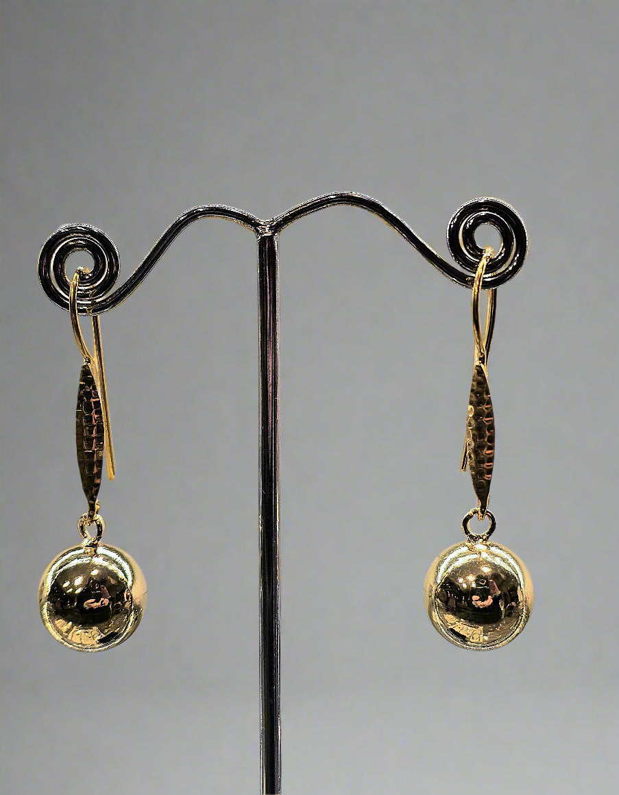 Gold Fill Bauble Drop Earrings