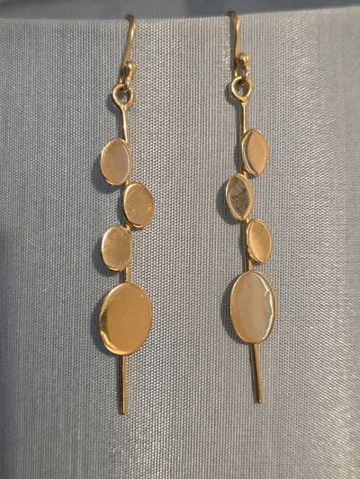 Sterling Silver Art Deco Oval Drop Earrings