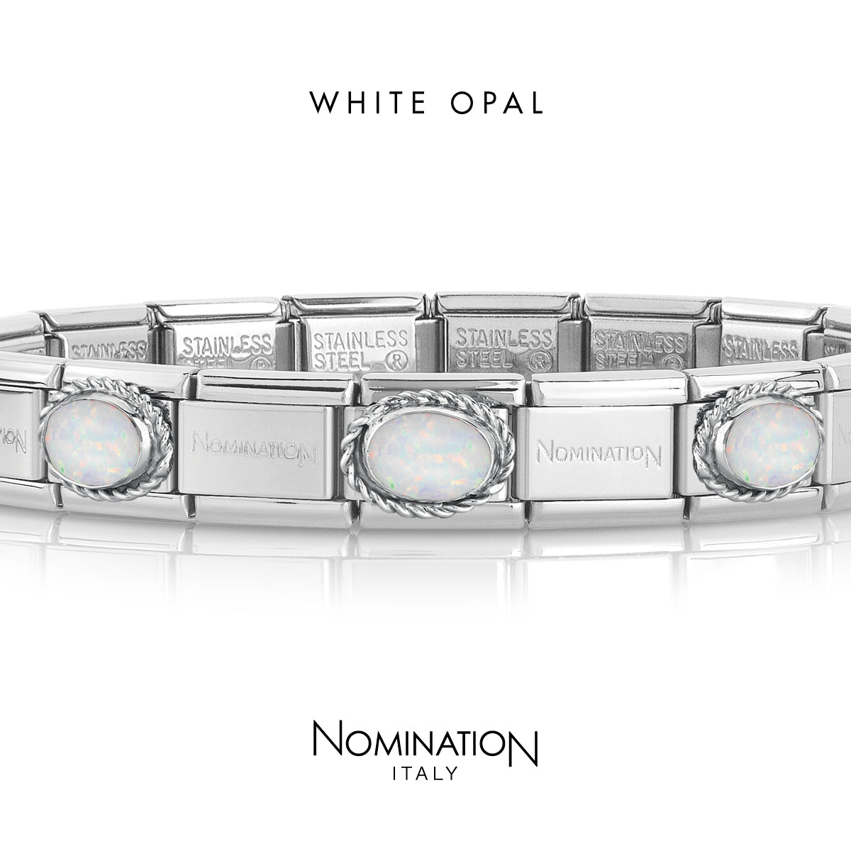 Nomination Charm White Opal Stone