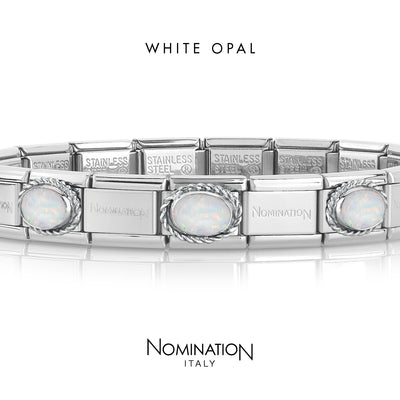 Nomination Charm White Opal Stone