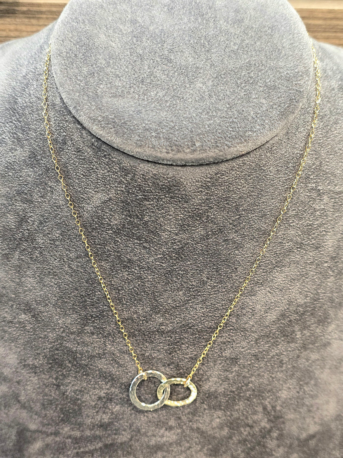 Yaron Morhaim Gold & Silver Entwined Discs Necklace