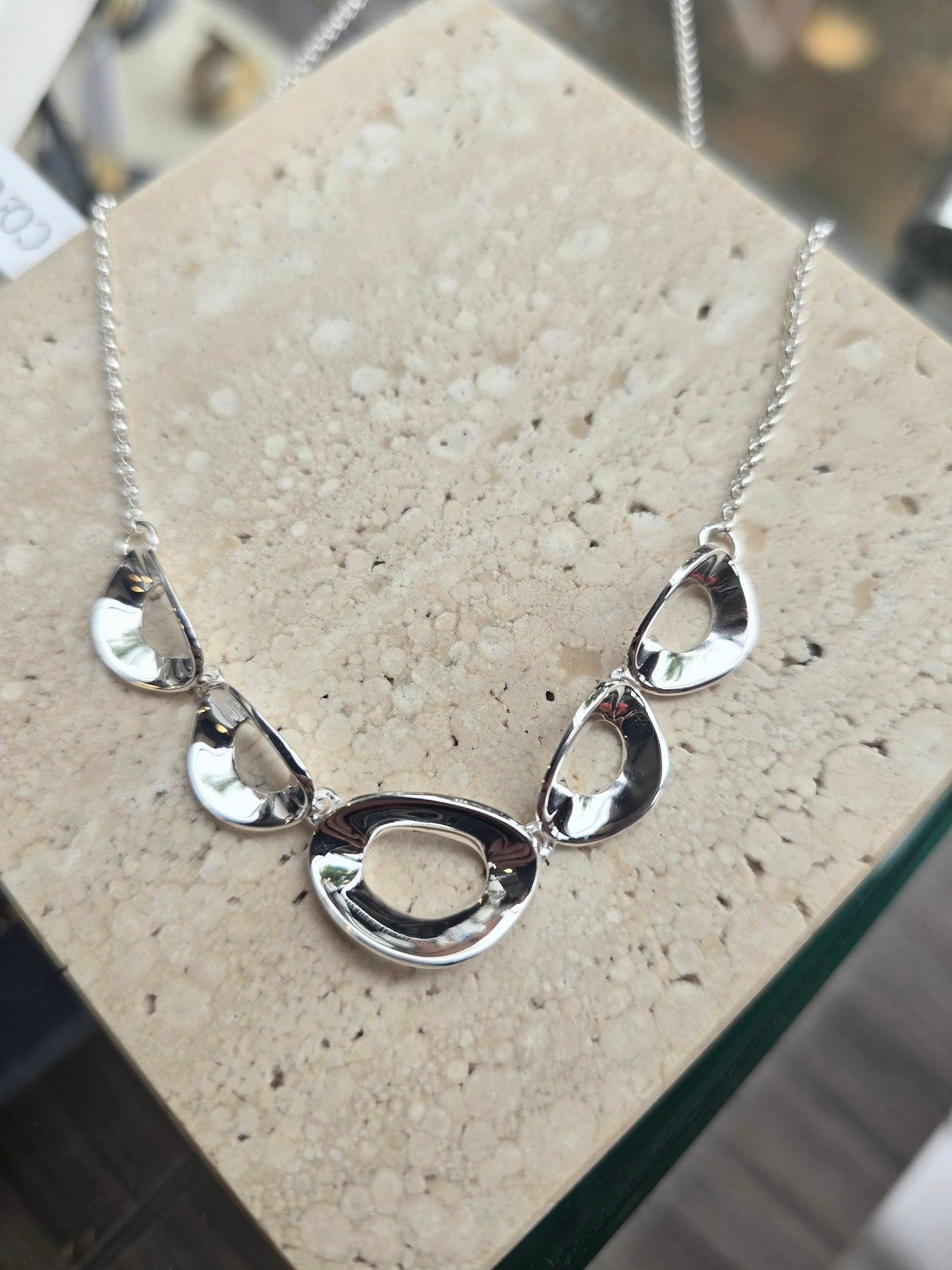 Silver Holey Bowl Necklace