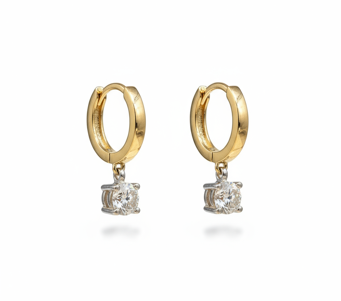 9ct Gold 0.50ct Lab Grown Diamond Hoop Drop Earrings