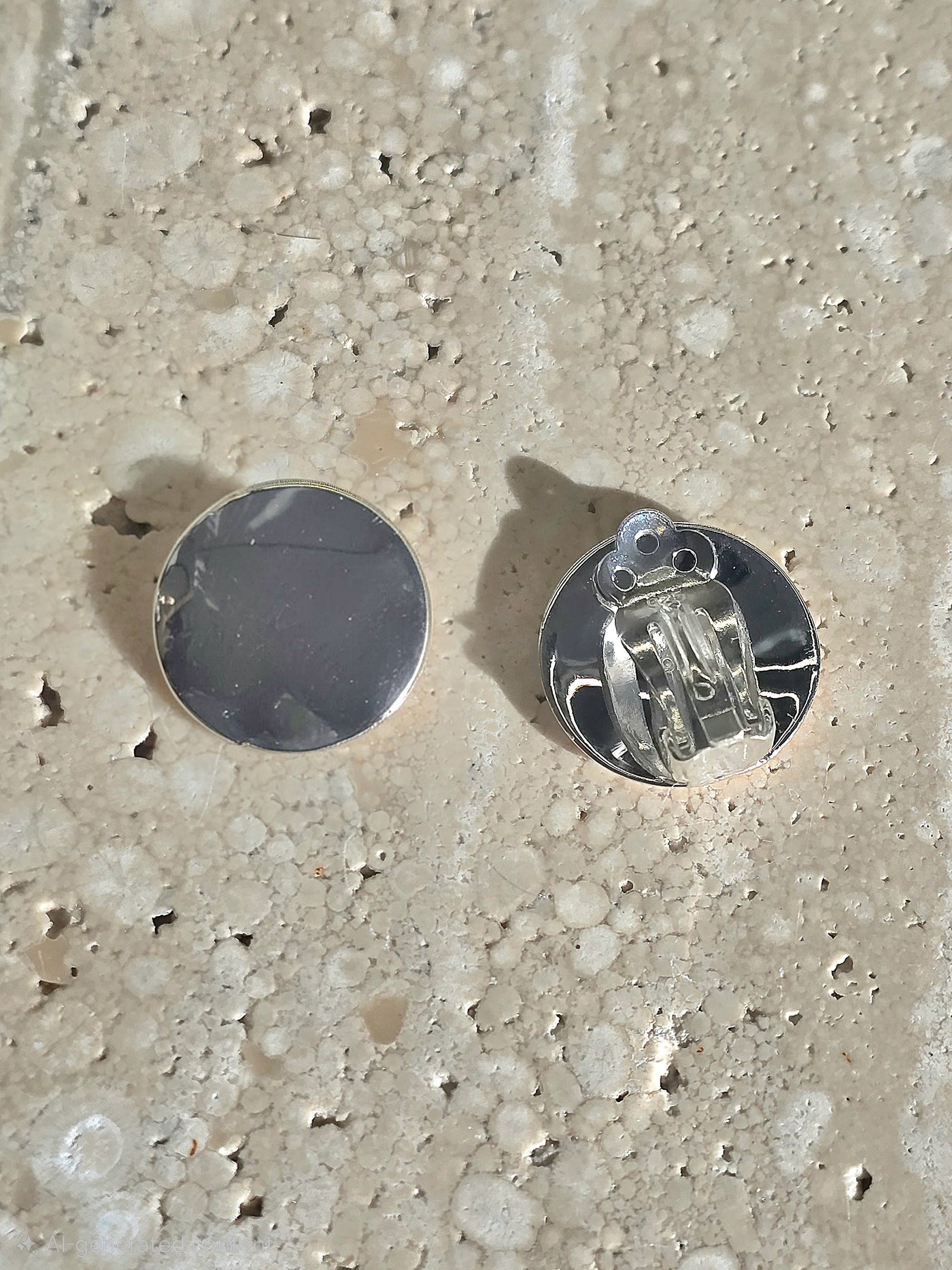 Sterling Silver Button Clip Earrings