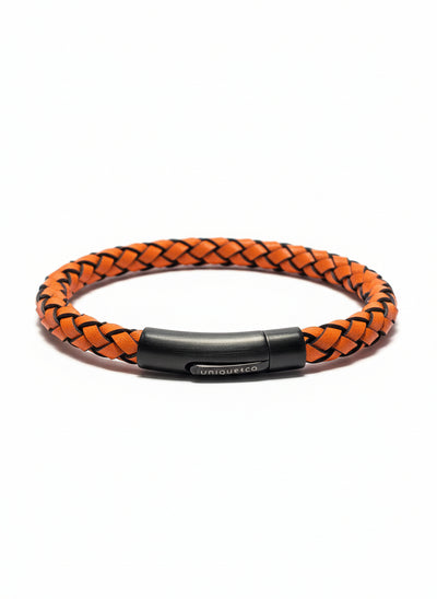 Unique & Co Orange Black Edge Suede Leather Bracelet