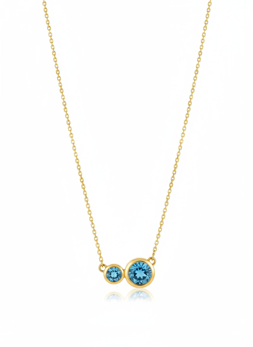 Unique & Co Gold Vermeil Blue Topaz Pendant Necklace
