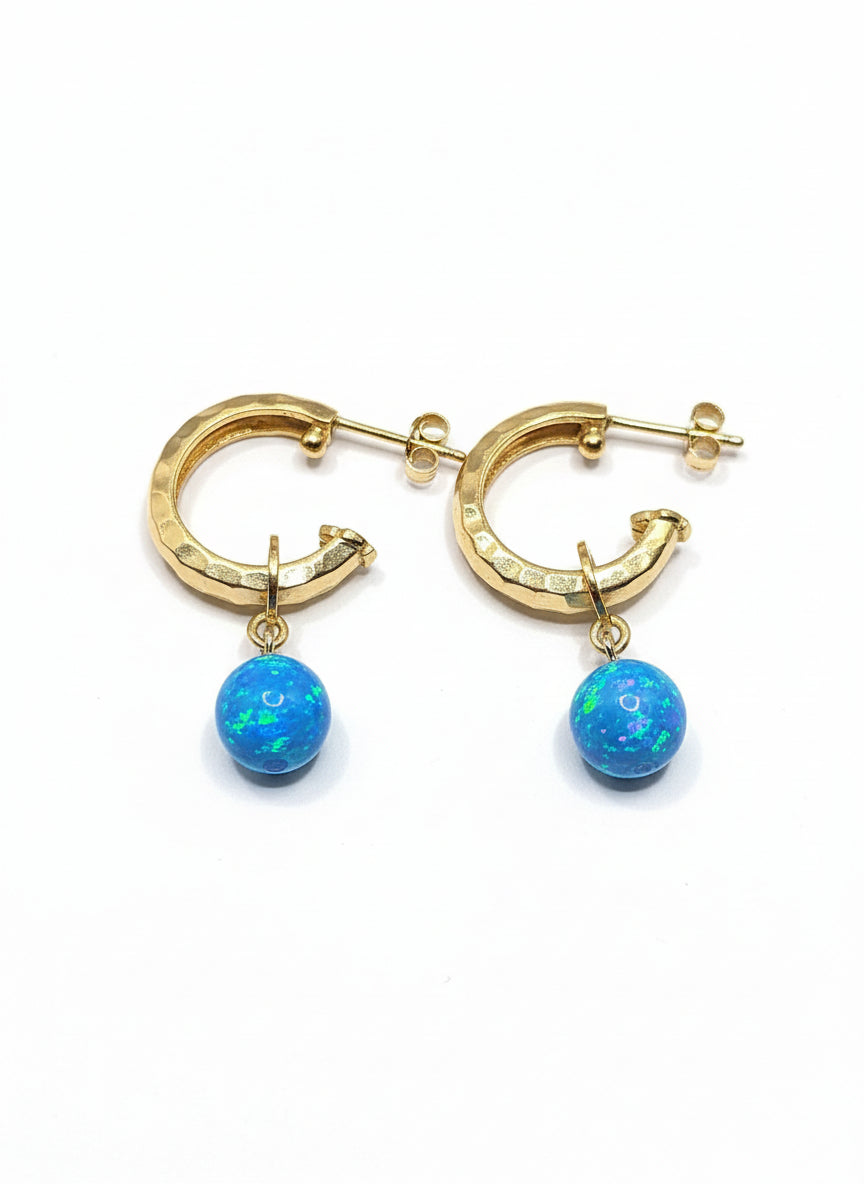 Yaron Morhaim Gold Opal Hoop Earrings