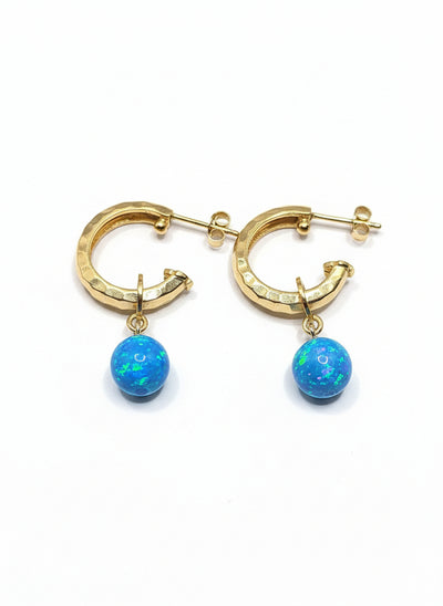 Yaron Morhaim Gold Opal Hoop Earrings