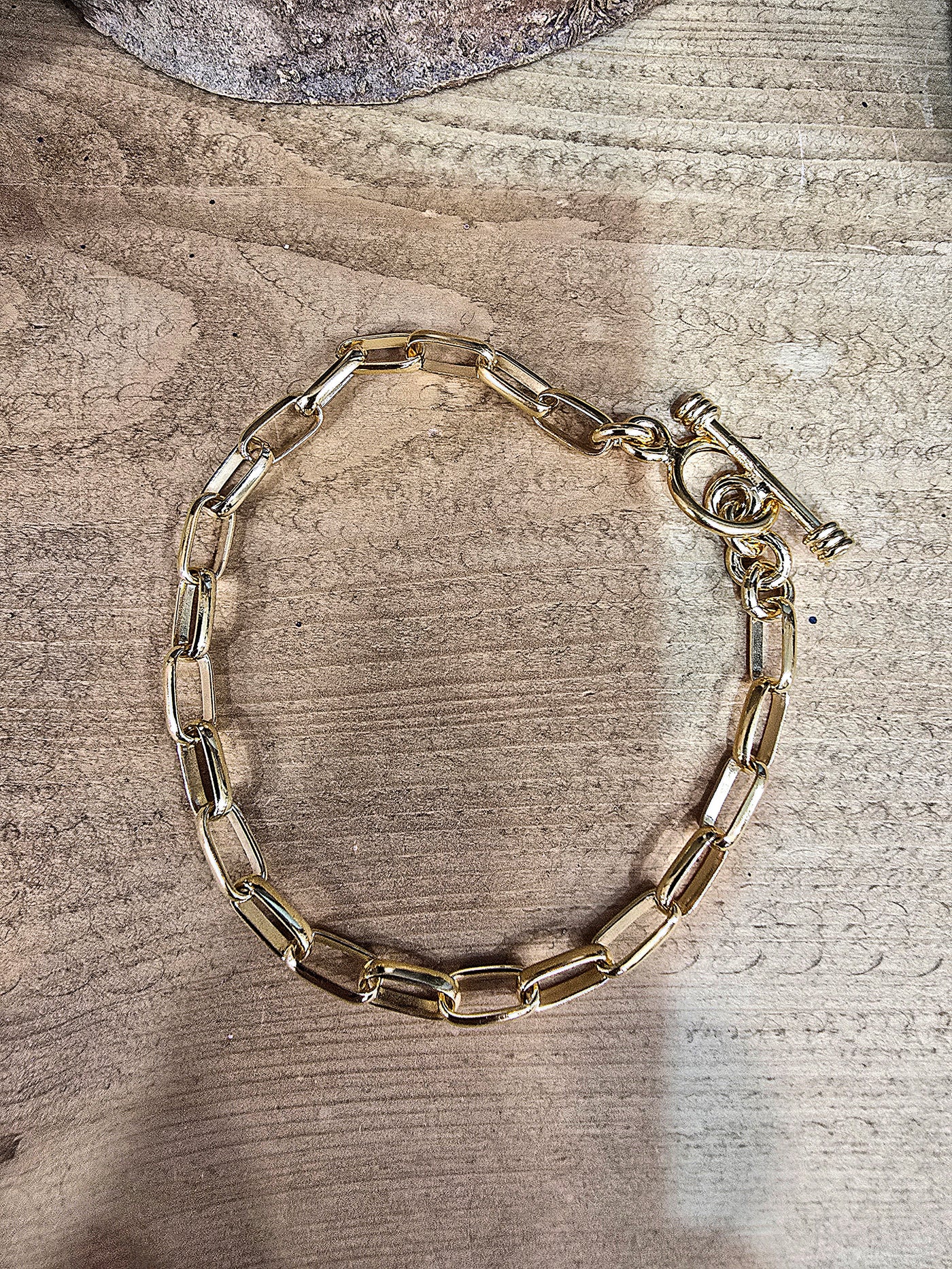 Gold Vermeil Rectangular Chain Bracelet