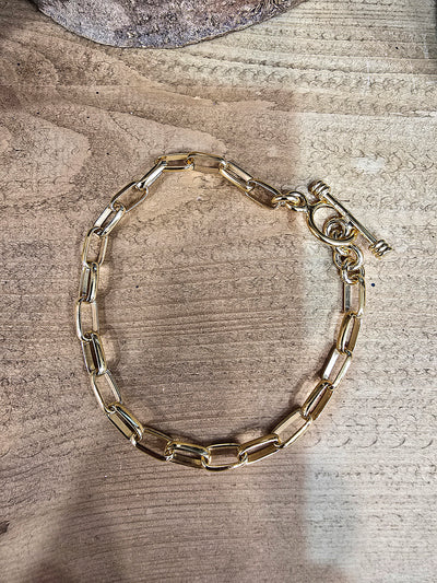Gold Vermeil Rectangular Chain Bracelet