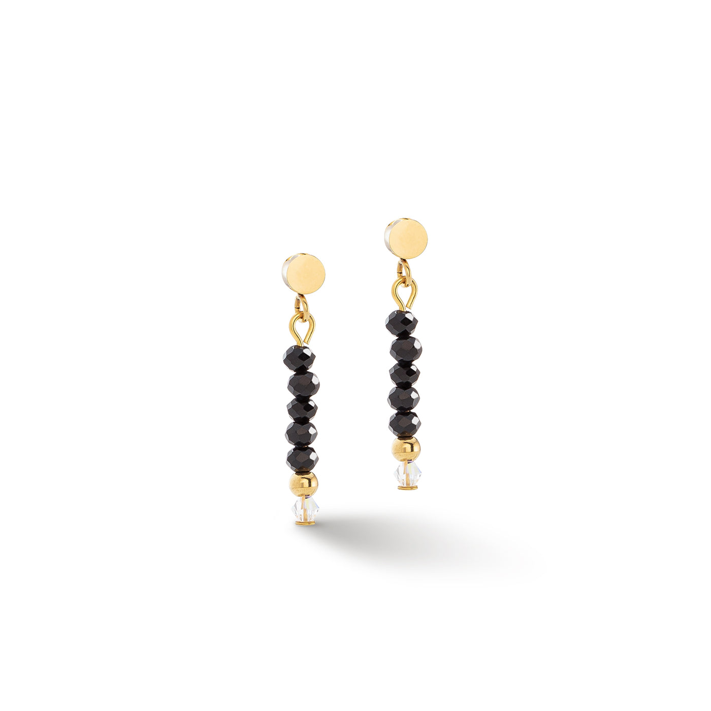 Coeur De Lion Little Twinkle Gold Black Stud Earrings