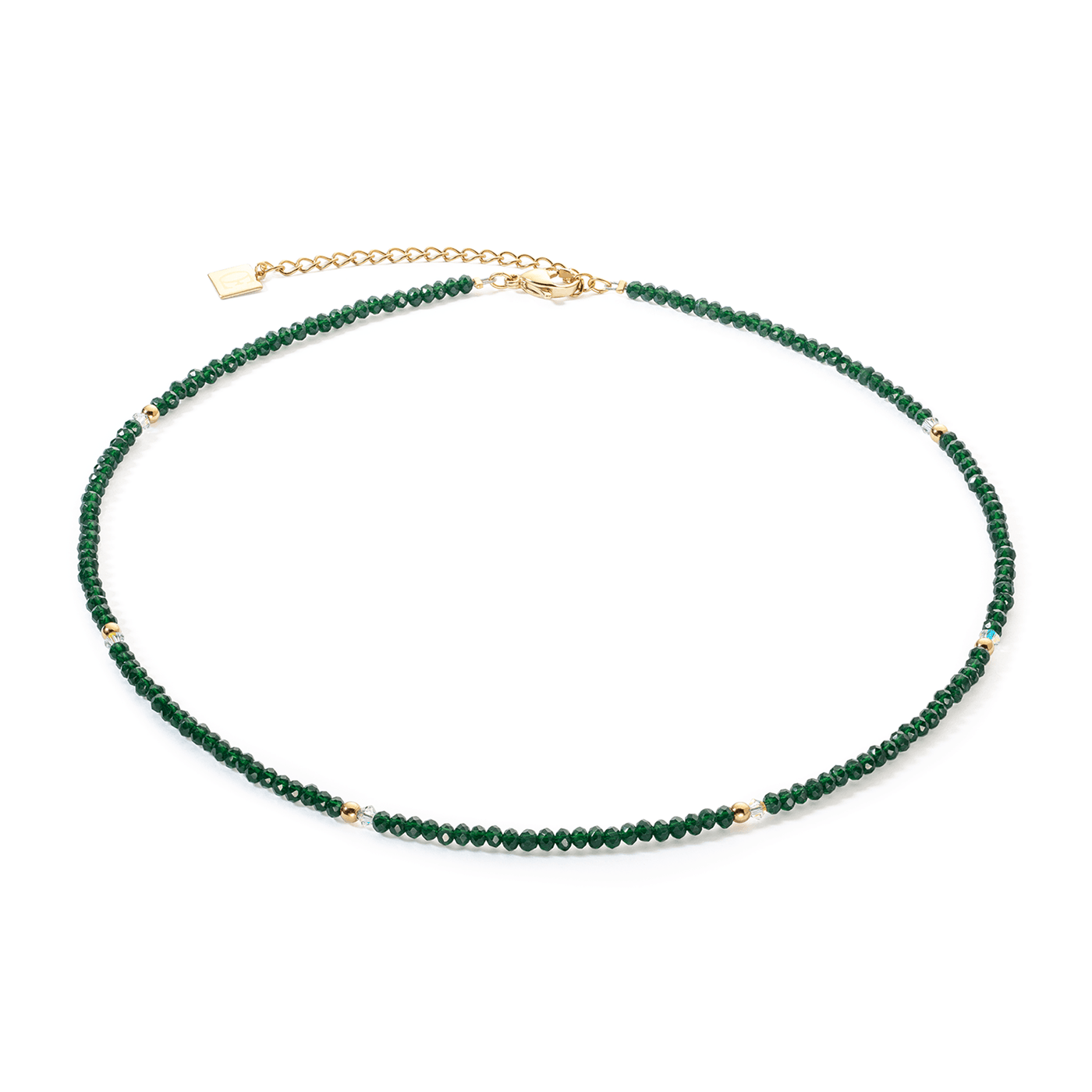 Coeur De Lion Little Twinkle Gold and Dark Green Necklace - Rococo Jewellery