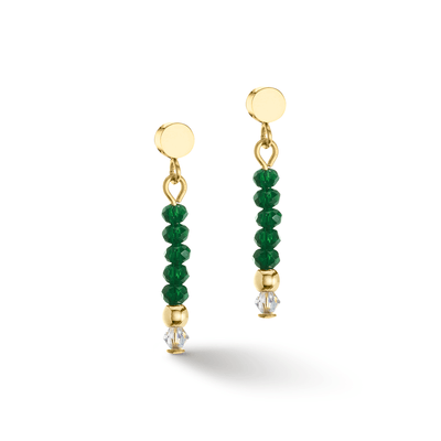 Coeur De Lion Little Twinkle Gold and Dark Green Earrings - Rococo Jewellery