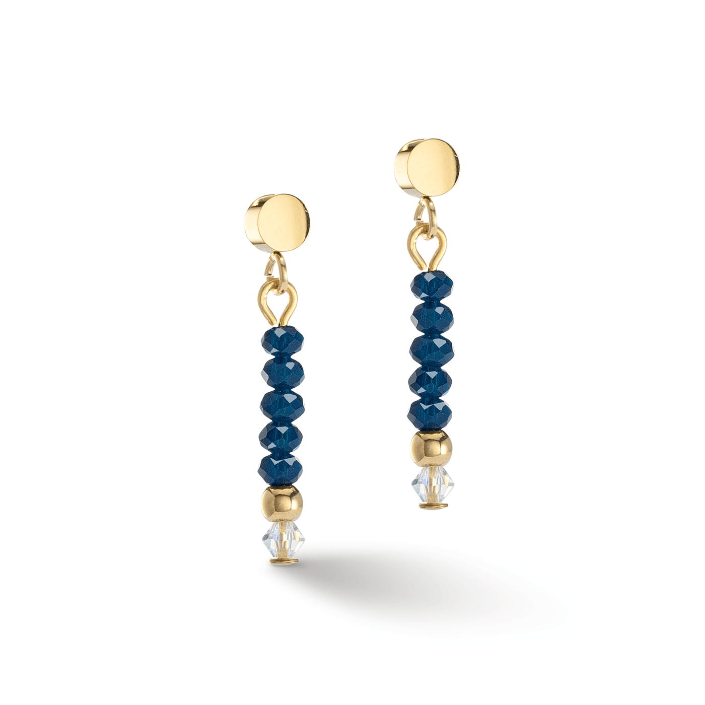 Coeur De Lion Little Twinkle Gold and Dark Blue Earrings - Rococo Jewellery
