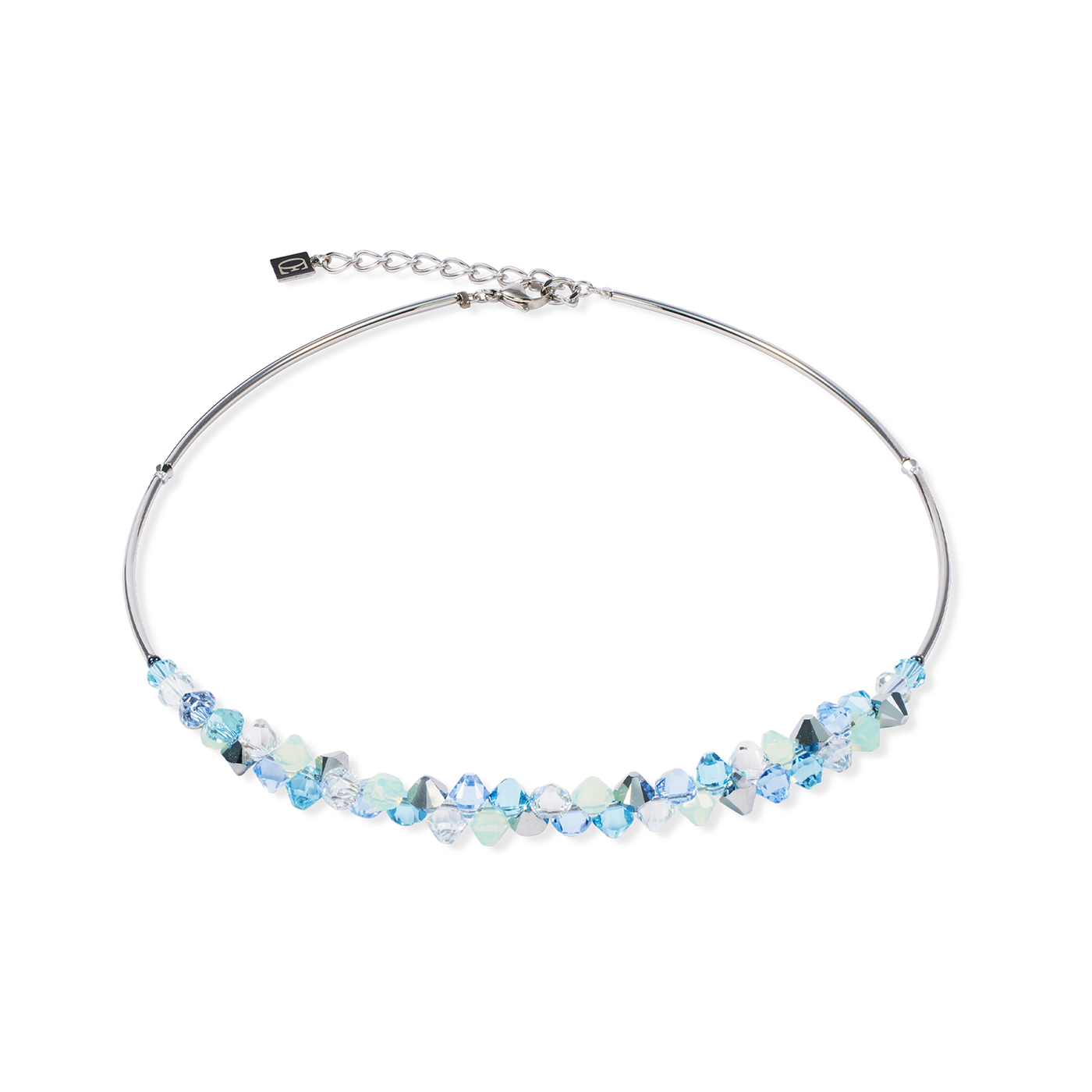 Coeur De Lion Silver Blue Crystal Necklace