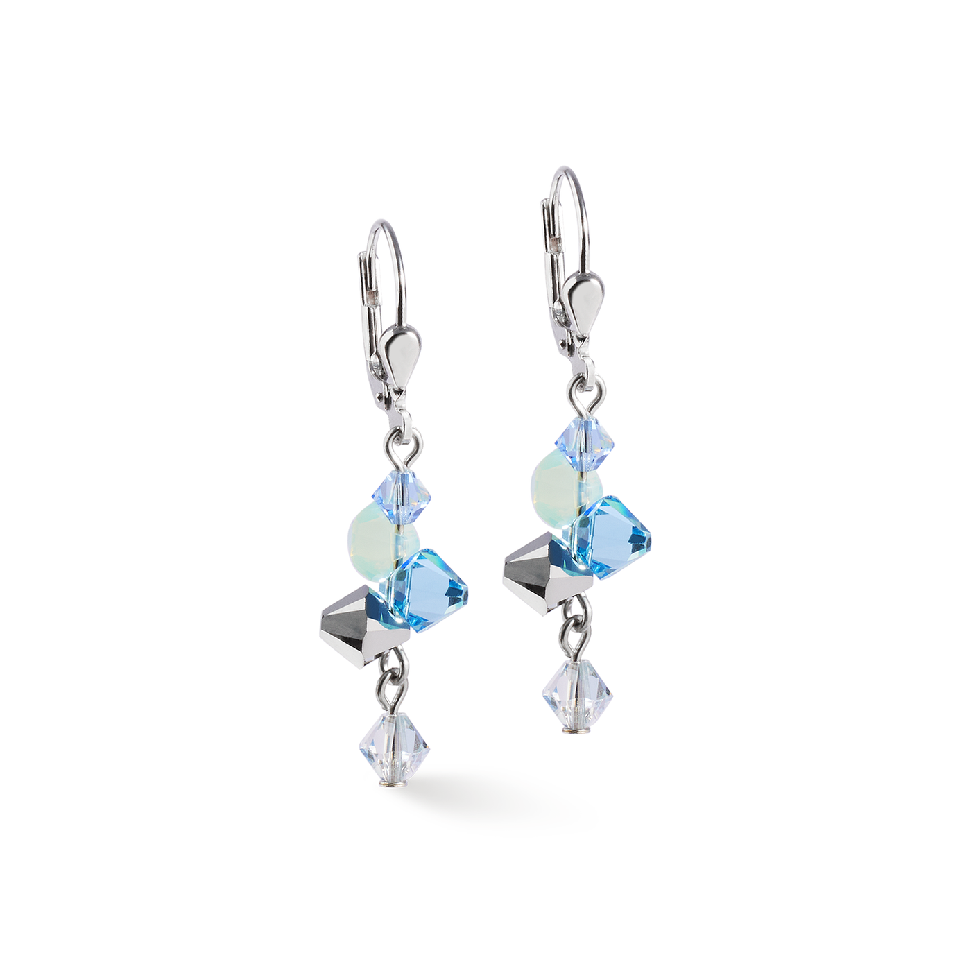 Coeur De Lion Silver Blue Crystal Earrings