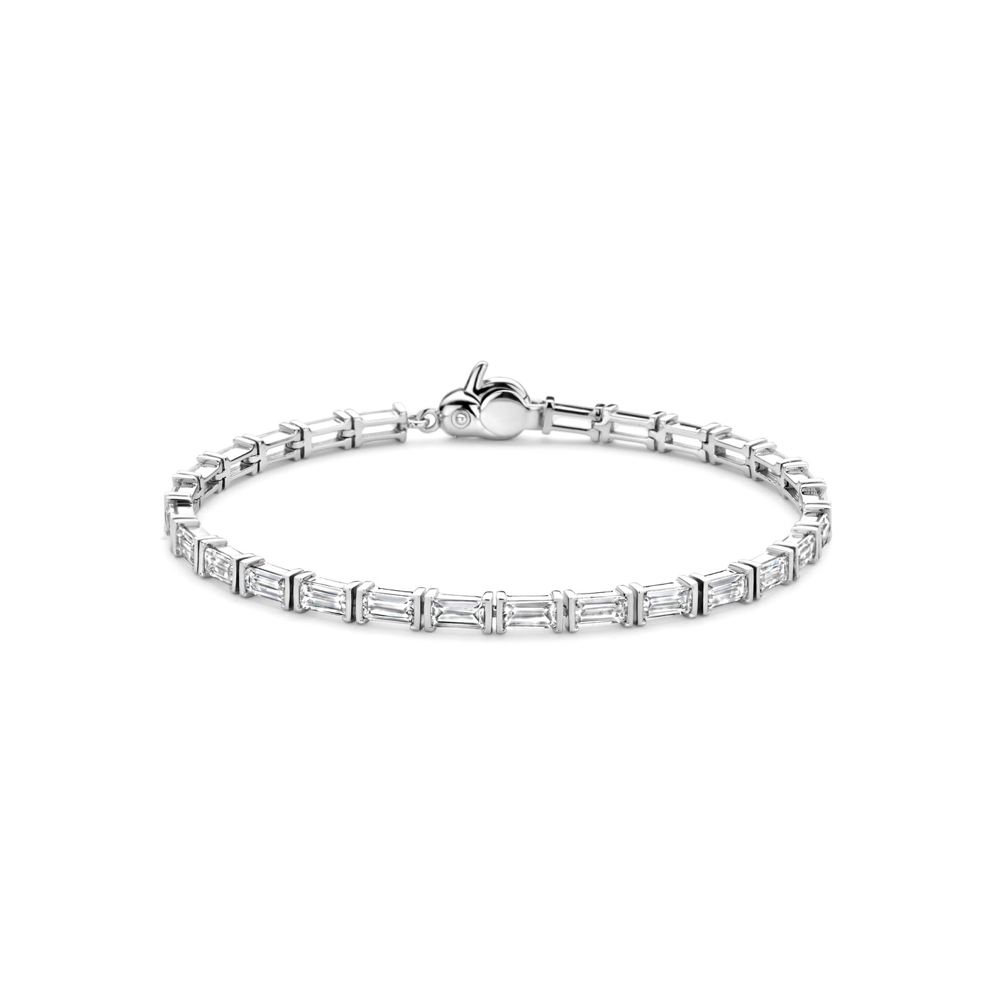 Ti Sento Sterling Silver Emerald-Cut Cubic Zirconia Bracelet