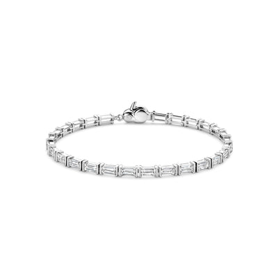 Ti Sento Sterling Silver Emerald-Cut Cubic Zirconia Bracelet