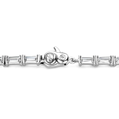 Ti Sento Sterling Silver Emerald-Cut Cubic Zirconia Bracelet